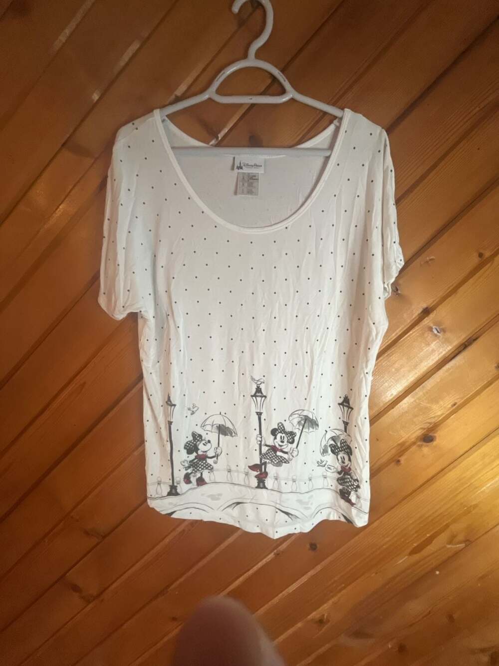 Disney Parks Minnie Mouse Polka Dot Bridge Scene Rayon T-Shirt